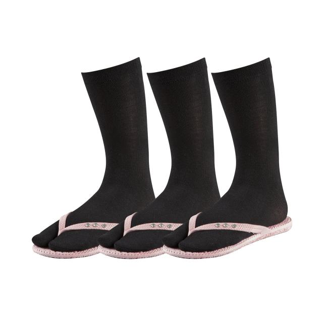 3 Paar TippTexx 24 Bambus Tabi Socken, Socken für Zehentrenner